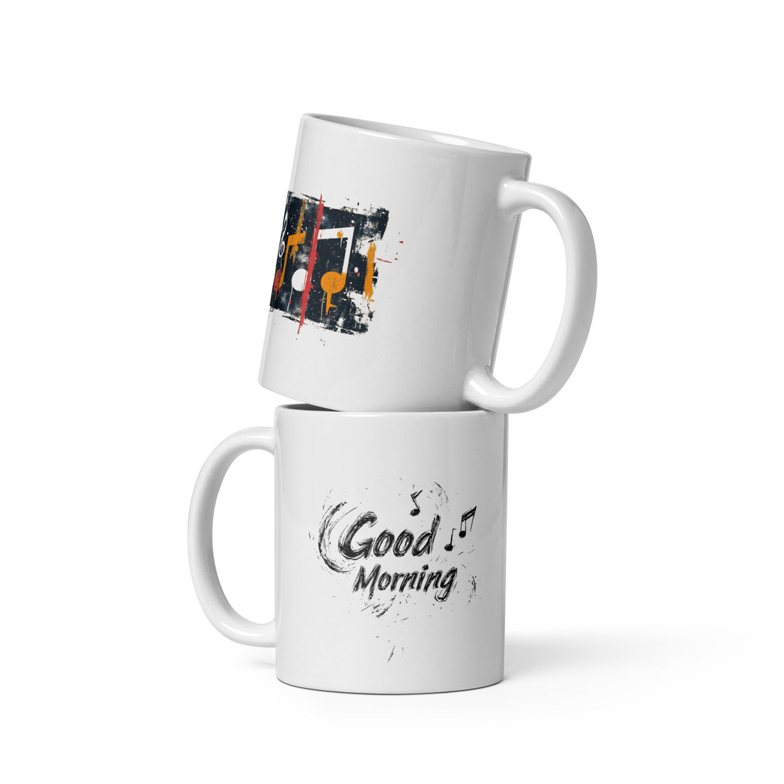 Music Lover's Good Morning Mug Set | Vibrant Musical Note Design | Perfect Gift for Musicians