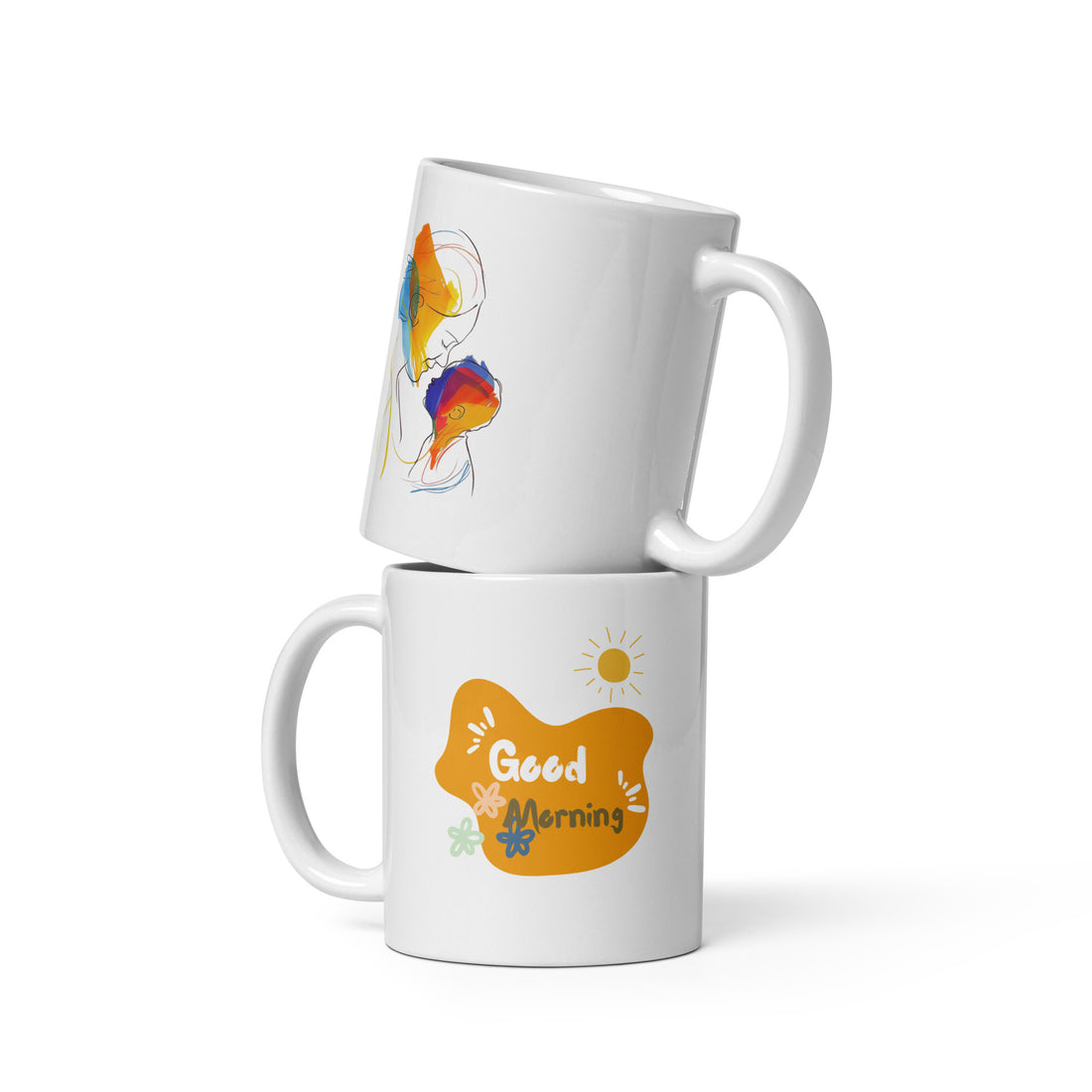 Watercolor couple mug in eco box, perfect gift for couples