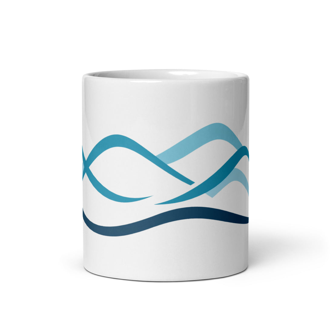 Ocean Waves Mug Set | Minimalist Wave Design | Tranquil Blue Drinkware for Ocean Lovers