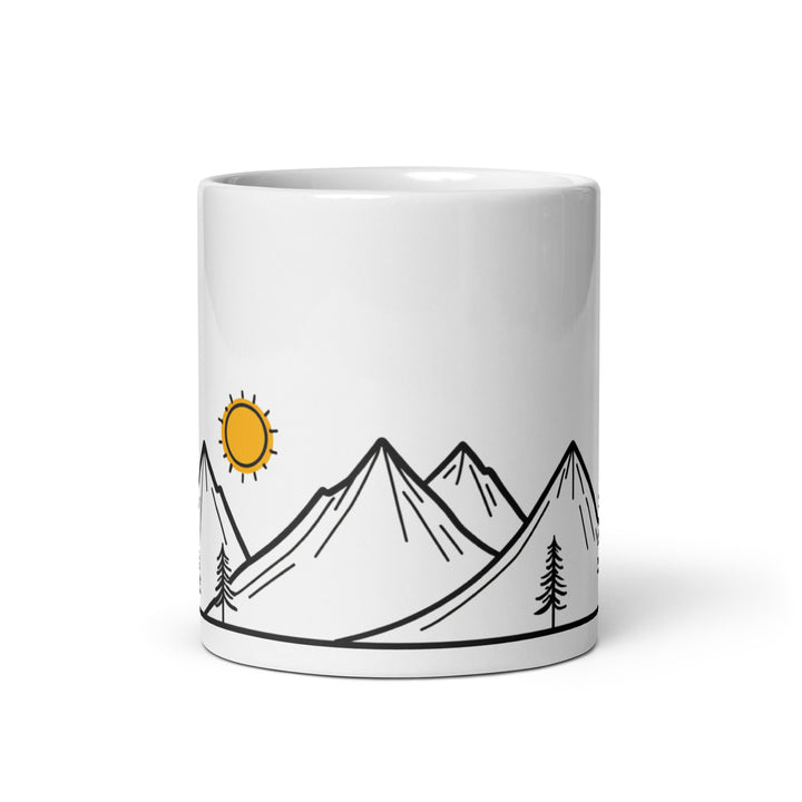 ☀️ Minimalist Mountain Sunrise Mug – Nature-Inspired Ceramic Coffee Mug for Adventure Lovers