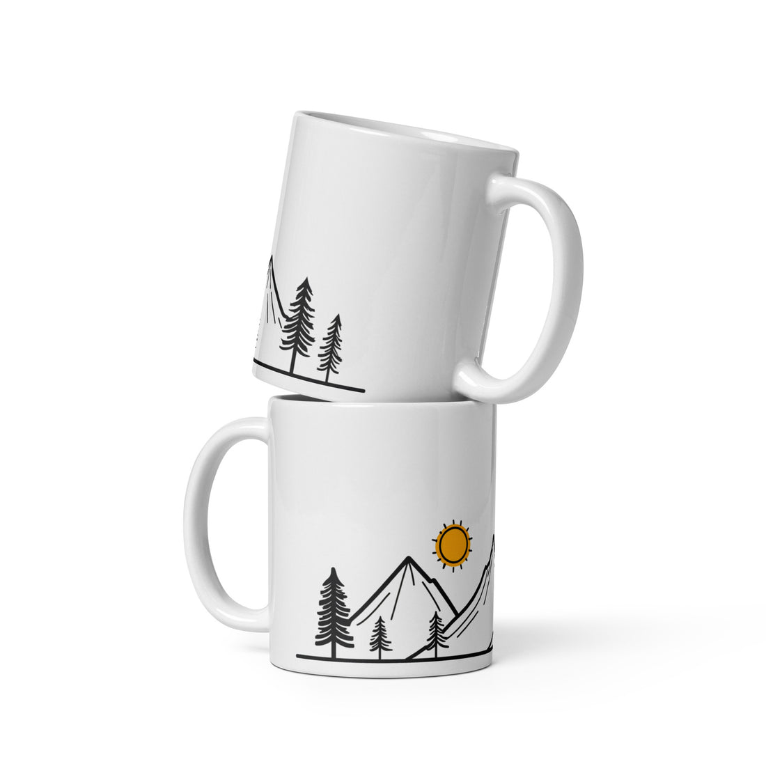 ☀️ Minimalist Mountain Sunrise Mug – Nature-Inspired Ceramic Coffee Mug for Adventure Lovers