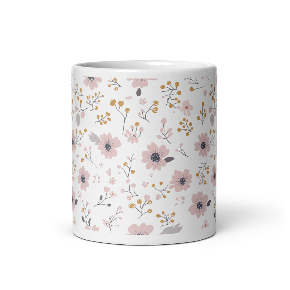 Floral Elegance Coffee Mug | 11 oz Ceramic Mug with Pastel Flower Pattern | Nature-Inspired Coffee Cup for Home, Office, Tea, and Hot Chocolate | Stylish and Durable Drinkware for Everyday Use