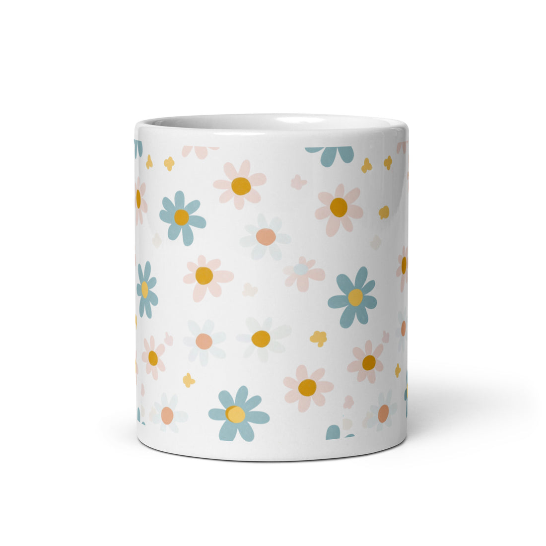 Floral Ceramic Coffee Mug | 11 oz Drinkware with Yellow and Orange Bloom Pattern | Durable Nature-Inspired Mug for Home, Office, Tea, and Hot Beverages | Stylish Everyday Coffee Cup