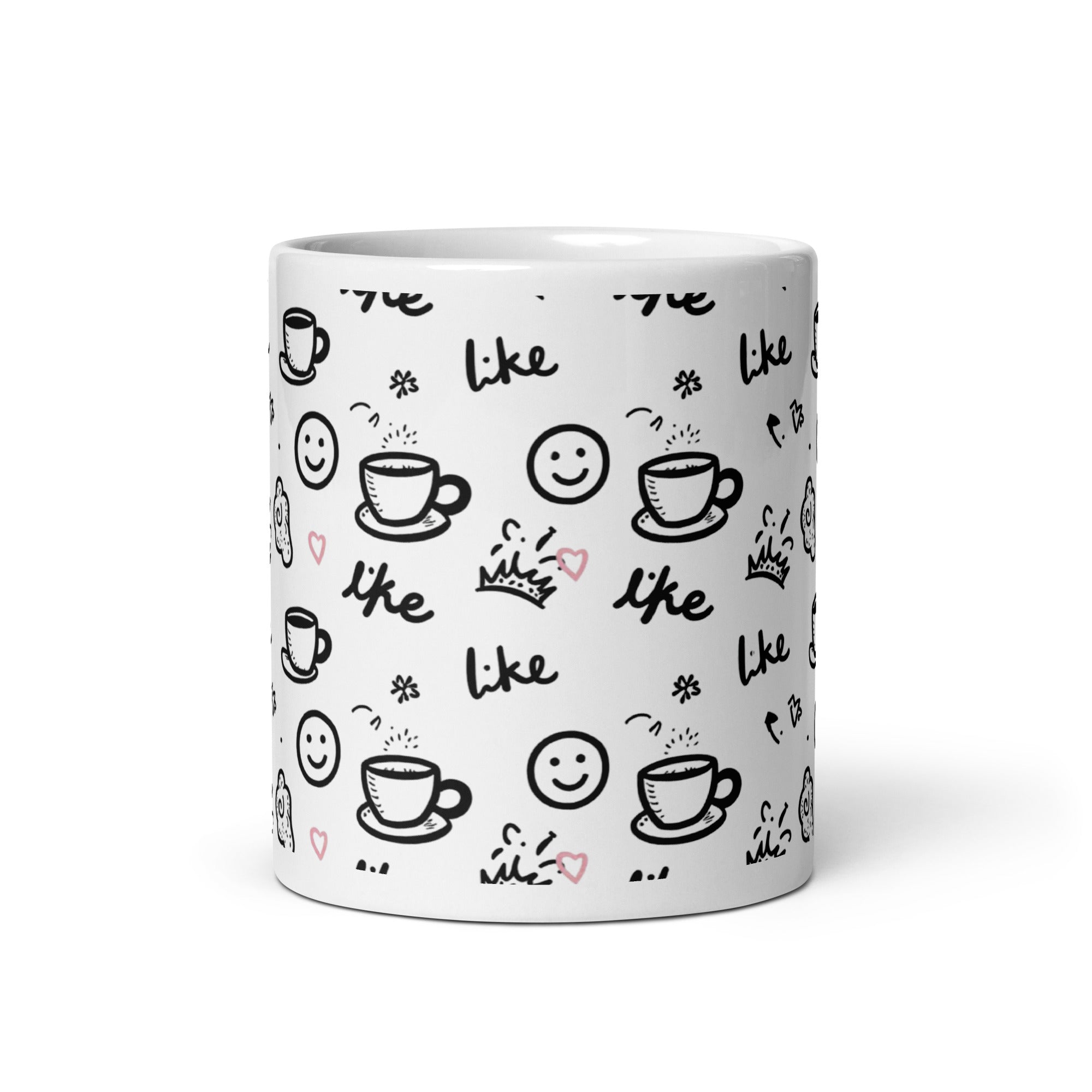 Handle detail Like Coffee Mug, cute doodle art