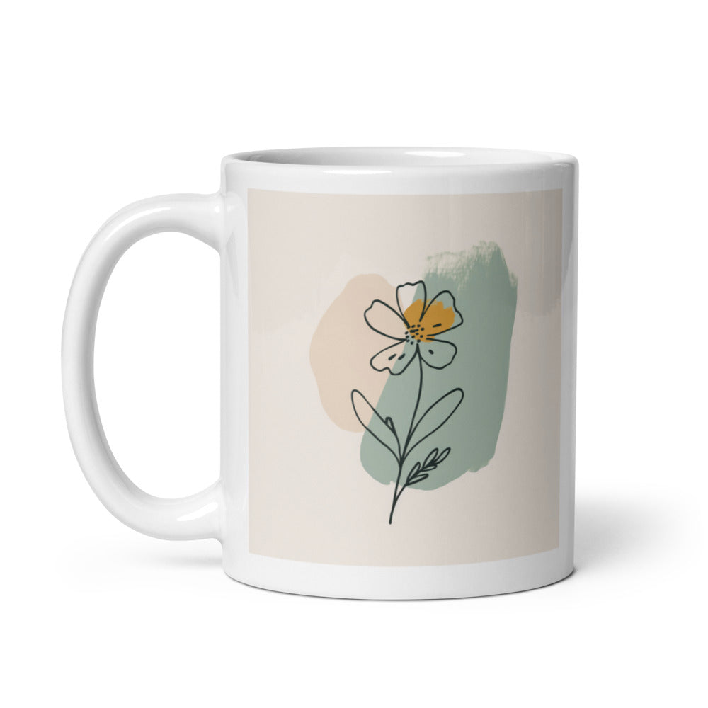 Ceramic mug with pastel flower design for mum