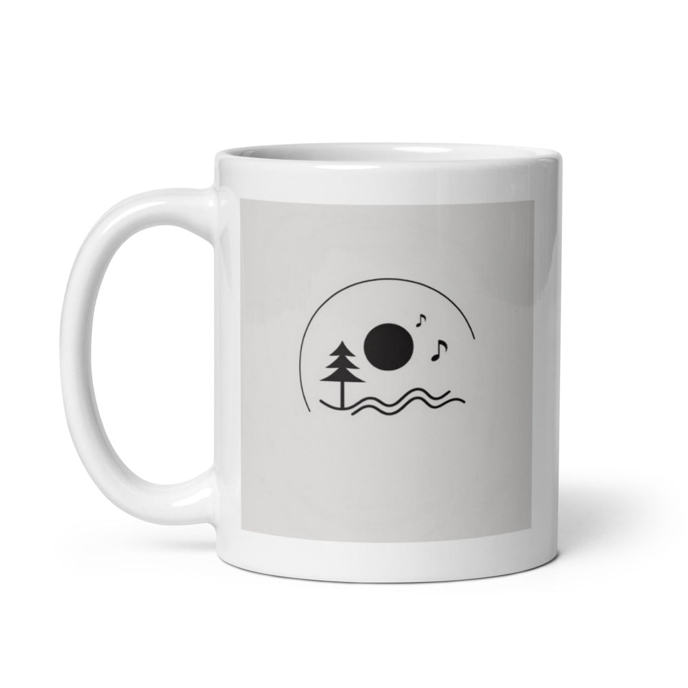 Minimalist outdoor lover mug – black and white eco-friendly cup