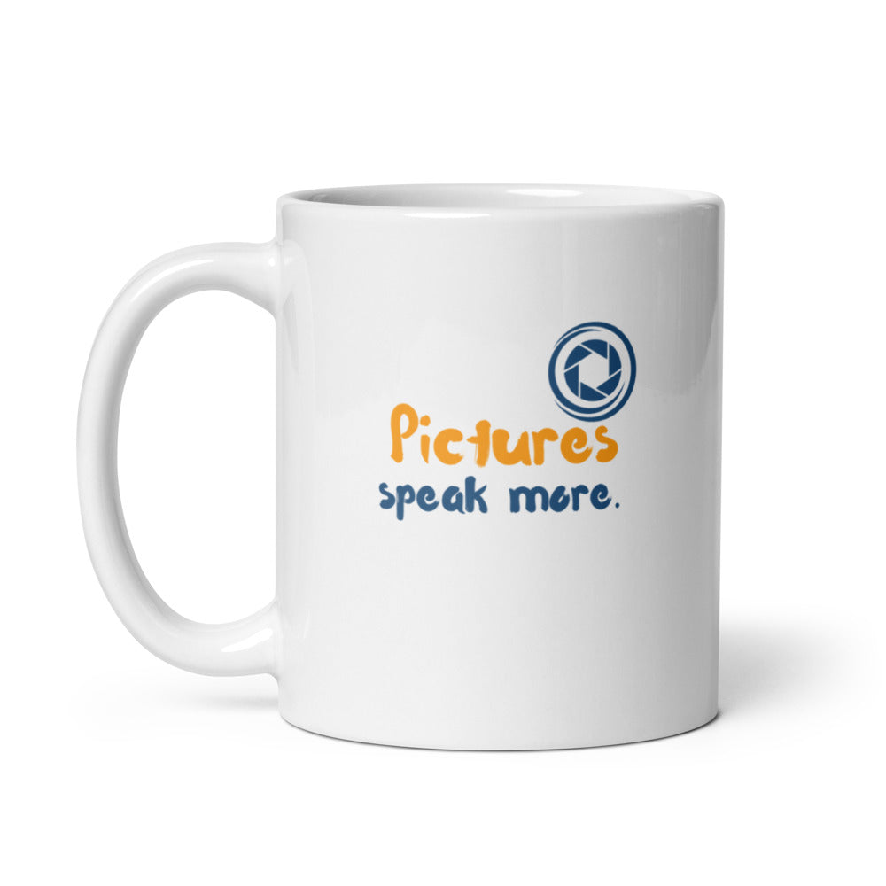 Colourful photo camera graphic mug – photography inspired coffee cup UK