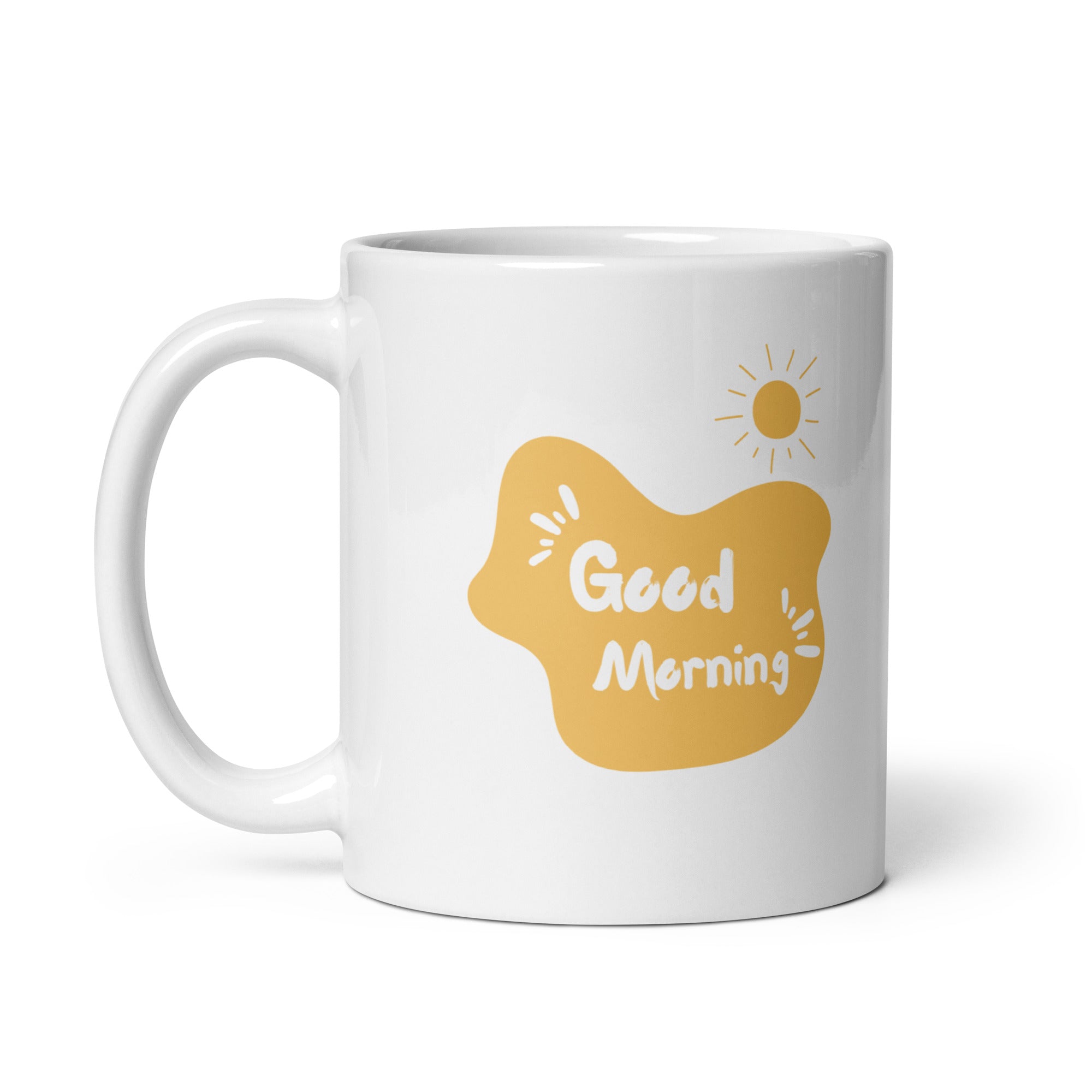 Minimalist Coffee Line Art Mug 11oz with Good Morning text, ceramic espresso cup gift for coffee lovers
