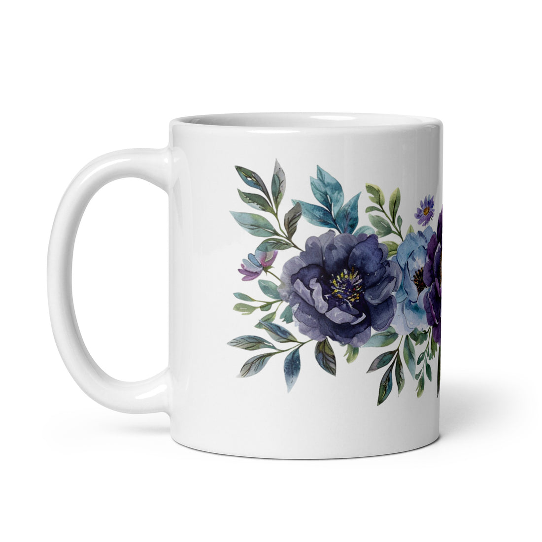 Elegant Purple Floral Mug Set | Watercolor Flower Design | Perfect for Tea & Coffee Lovers