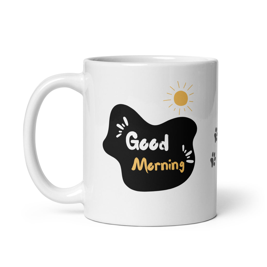 Good Morning Mug with Cat & Dog Design | Cute Pet Lovers Coffee Mug