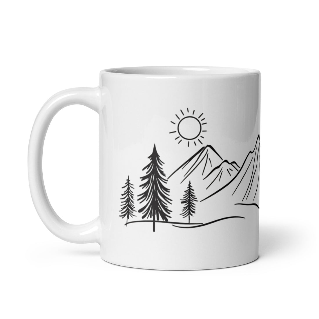 🌄 Minimalist Mountain & Forest Mug Set – Nature-Inspired Ceramic Coffee Mugs for Outdoor Lovers