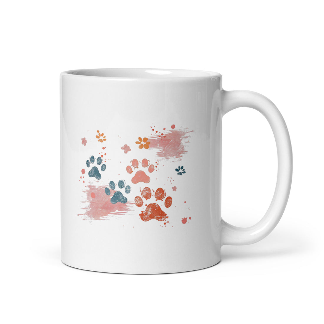 Good Morning Paw Print Mug Set | Colorful Pet Lover’s Mugs | Animal Lover Gift