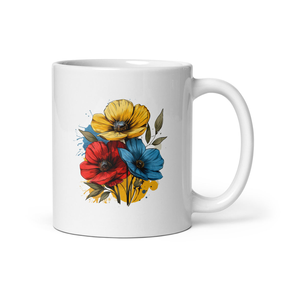 Vintage Wildflower Mug Set | Bold Floral Design | Colorful Good Morning Mugs