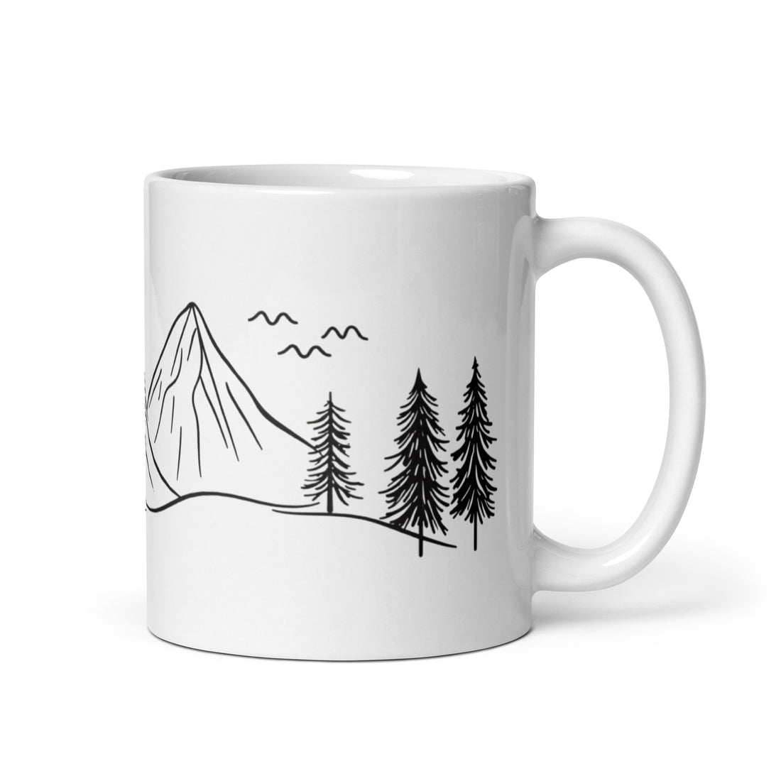 🌄 Minimalist Mountain & Forest Mug Set – Nature-Inspired Ceramic Coffee Mugs for Outdoor Lovers