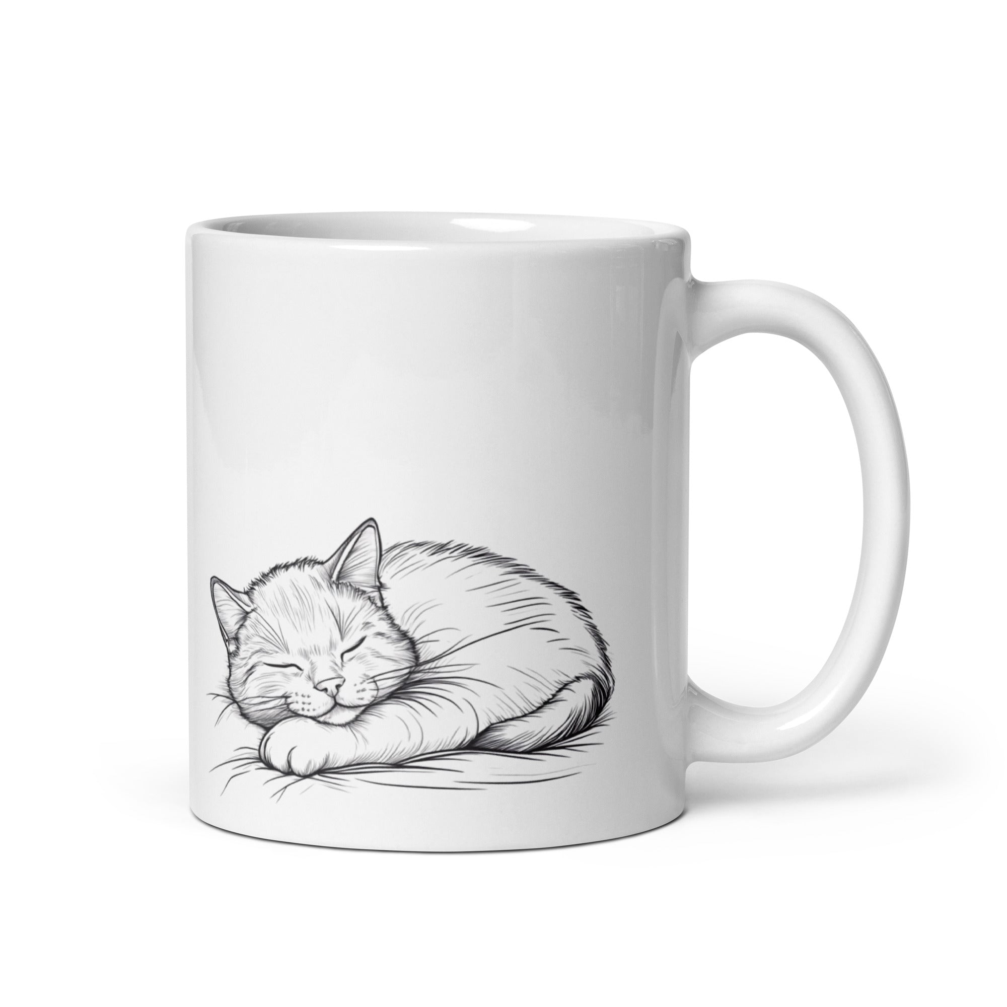 Top view of Good Morning Cat Mug, 11oz size, ceramic
