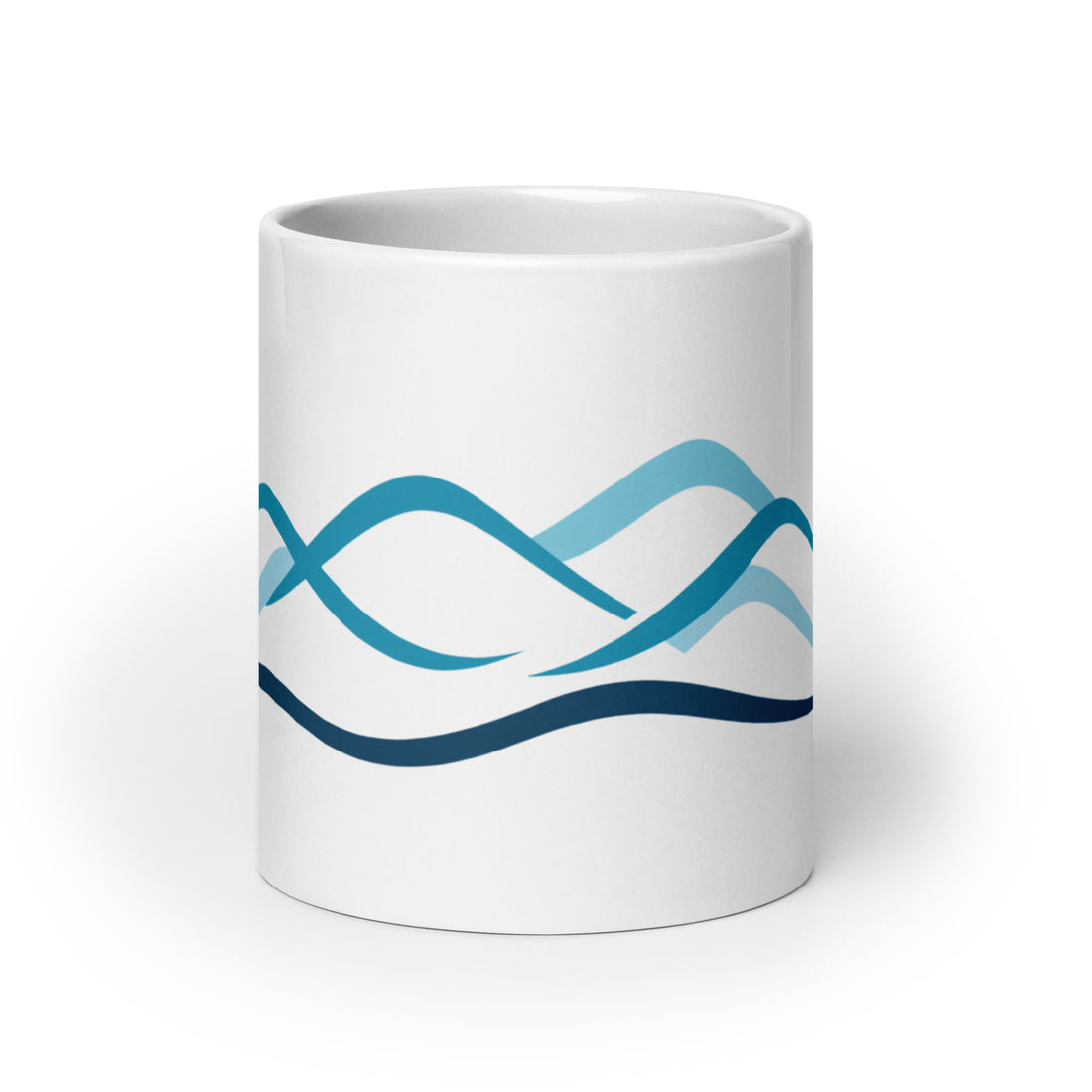 Ocean Waves Mug Set | Minimalist Wave Design | Tranquil Blue Drinkware for Ocean Lovers