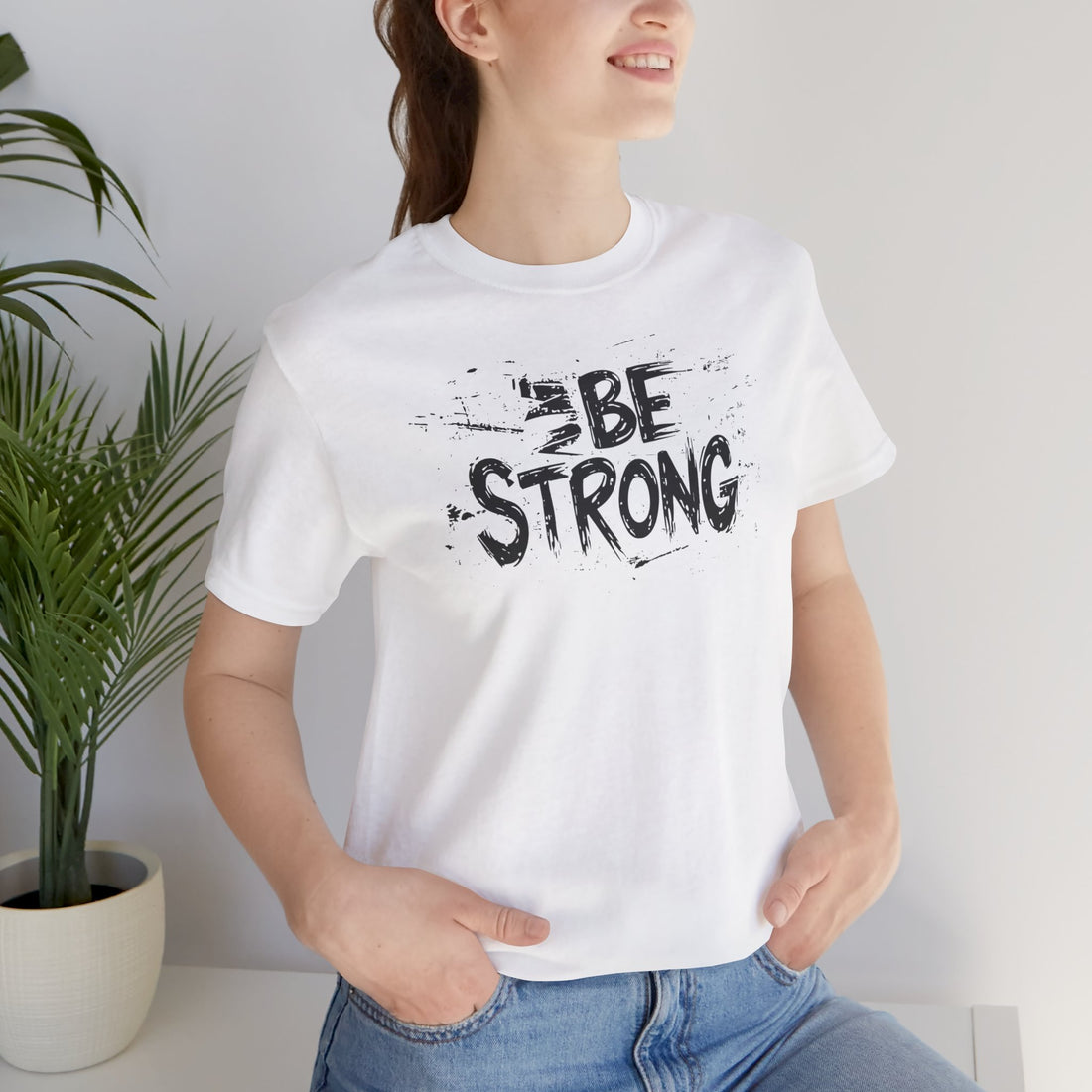 Be Strong T-Shirt | Black Cotton Tee with Motivational Text Design | Stylish and Comfortable Unisex Shirt